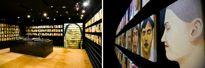 Aēsop位於信義誠品二樓的旗艦店,現正展出旅法藝術家魏禎宏「閉上眼睛」系列作品。(Aēsop提供)